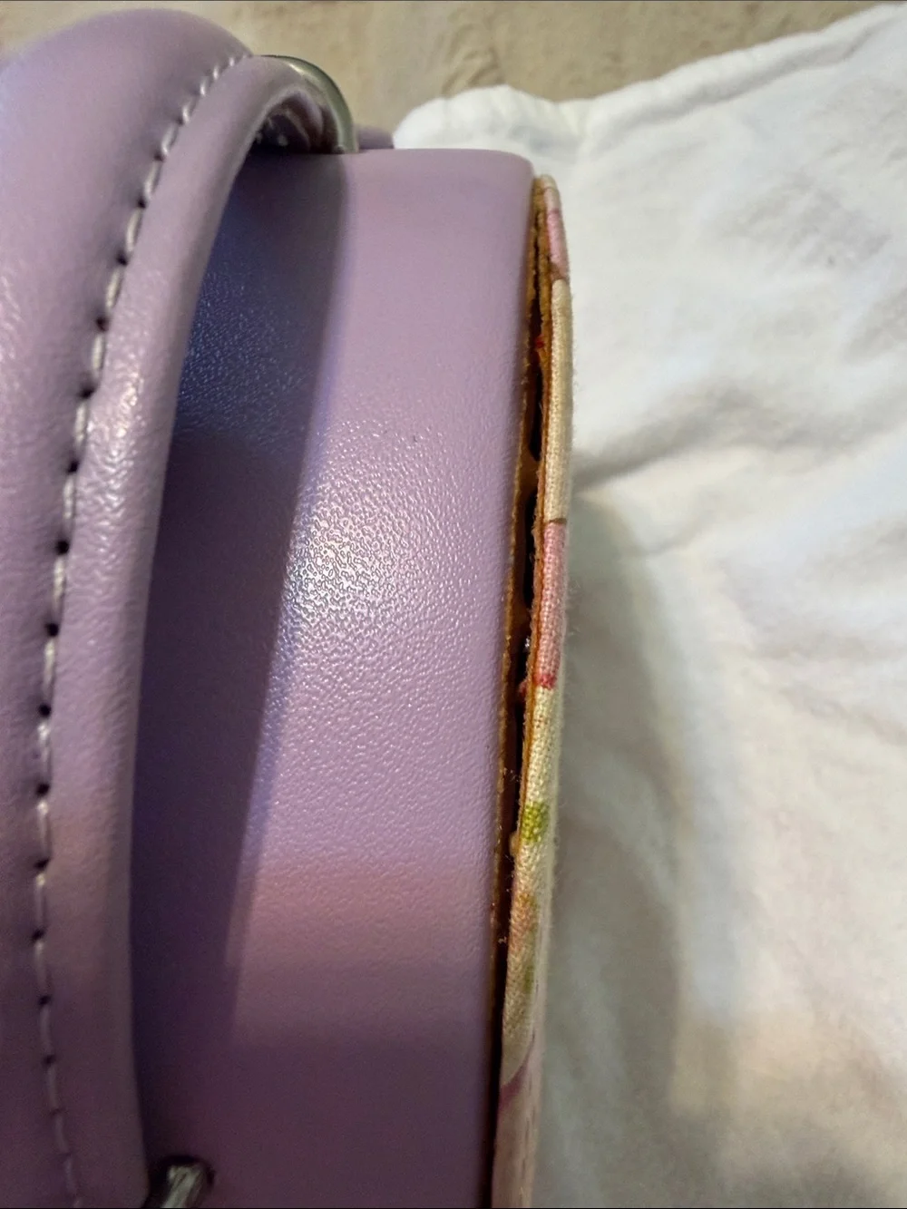 Vintage 90s Enesco This Little Piggy Round Cosmetic Vanity Box Case Lilac Rare
